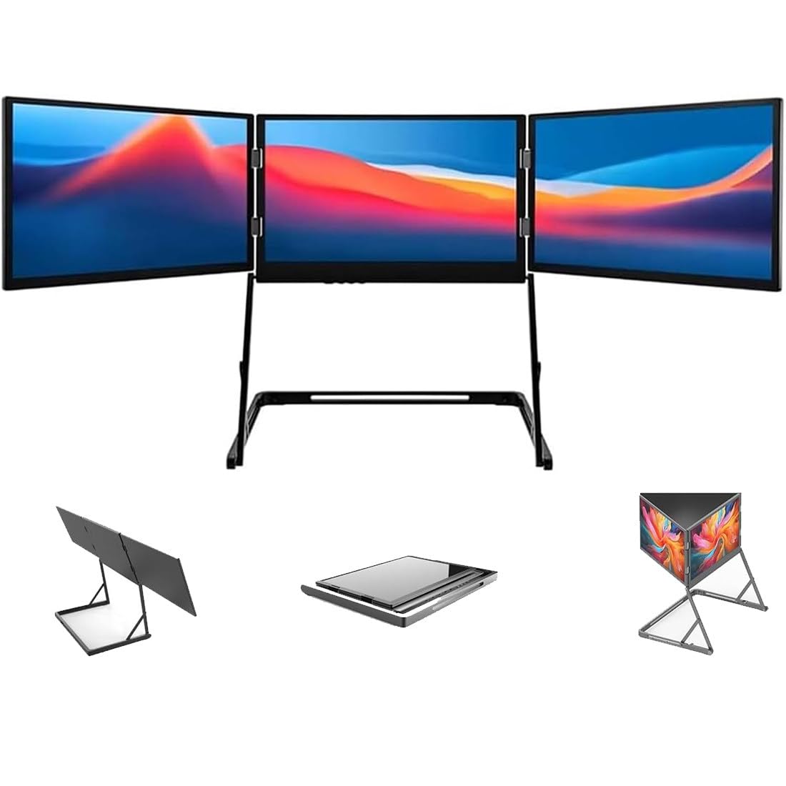 Przedłużacz Ekranu Laptopa 15.6", Składany Potrójny Monitor
