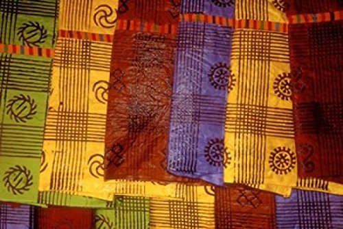 Posterazzi Detail of Adinkra Cloth Market Sampa Brongo-Ahafo Region Ghana Poster Print by Alison Jones, (36 x 24)