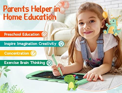 Bravokids LCD Writing Tablet 8.5" Drawing Pad Doodle Board Colorful Screen, Dinosaur Educational Toys for Boys Christmas Birthday Gifts for 3 4 5 6 7 Year Old Kids