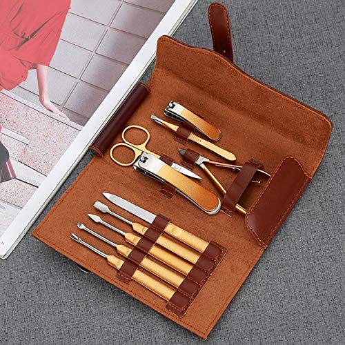 Herramientas para manicura Juego de cortaúñas Profesionales de Acero Inoxidable, Herramientas de manicura y pedicura for Regalo, 10 Piezas Cortauñas