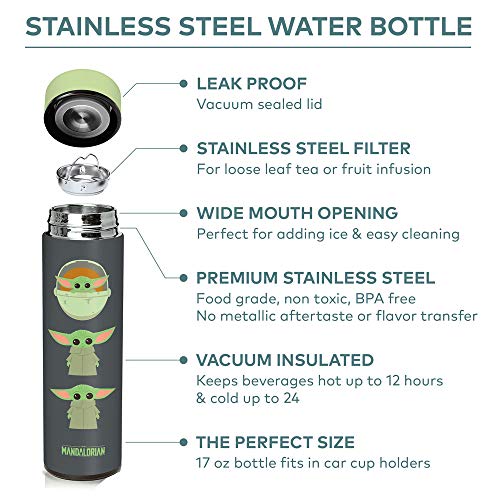Controller Gear The Mandalorian The Child, Vacuum Insulated Stainless Steel Sport Water Bottle, Leak Proof, Wide Mouth, 17 Oz, 500 Ml (Dwdsxxbts-0Mtc1) #TOP1