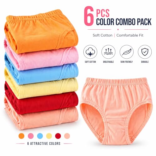 Image of Girls Multicolor Kids Printed Girls Panties(Pack of 6)