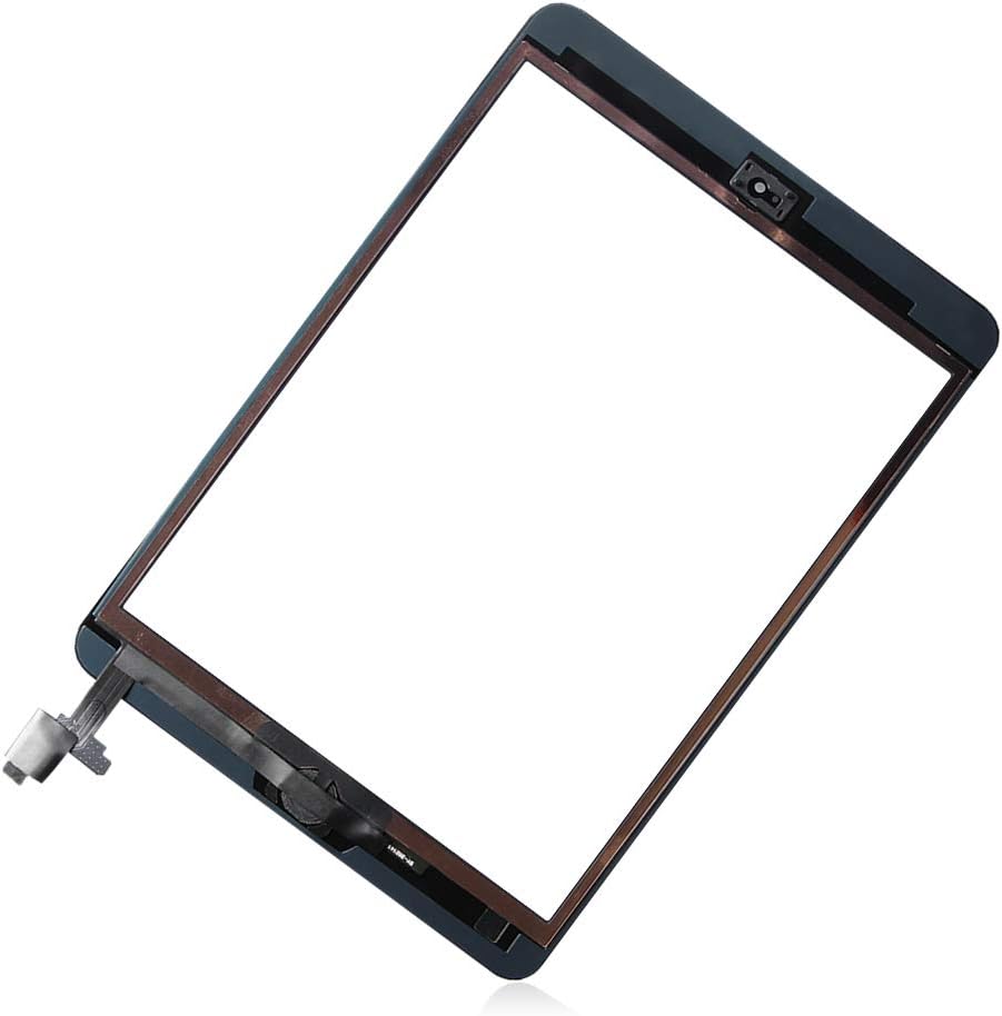 A-MIND Screen Replacement For IPad Mini 1 A1432 A1454 A1455/IPad Mini 2 A1489 A1490 A1491 Touch Digitizer Parts, Include IC Chip,Home Button,Cameral Holder,with Screen Protector+Repair Tools (Black)