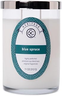 Colonial Candle Blue Spruce Scented Jar Candle, Heritage Collection, 2 Wick, 11 oz - Up to 80 Hours Burn