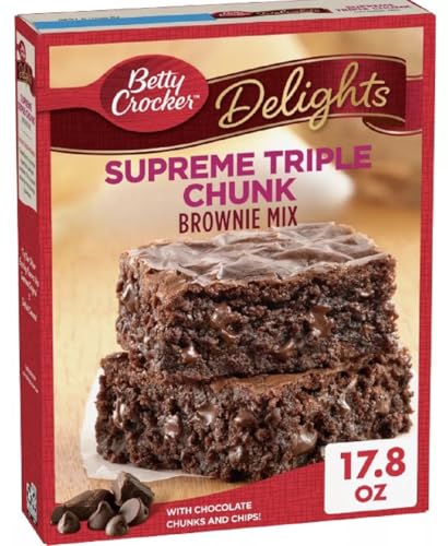 Betty Crocker Delights Triple Chunk Supreme Brownie Mix (Pack of 4)
