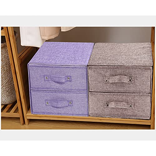 YINGGG Stoff Schubladenschrank Tower Organizer Aufbewahrungsbox für Kleidung, BHs, Unterwäsche, Socken, Krawatten, Schals, Dunkelgrau, 3 Große Schubladen