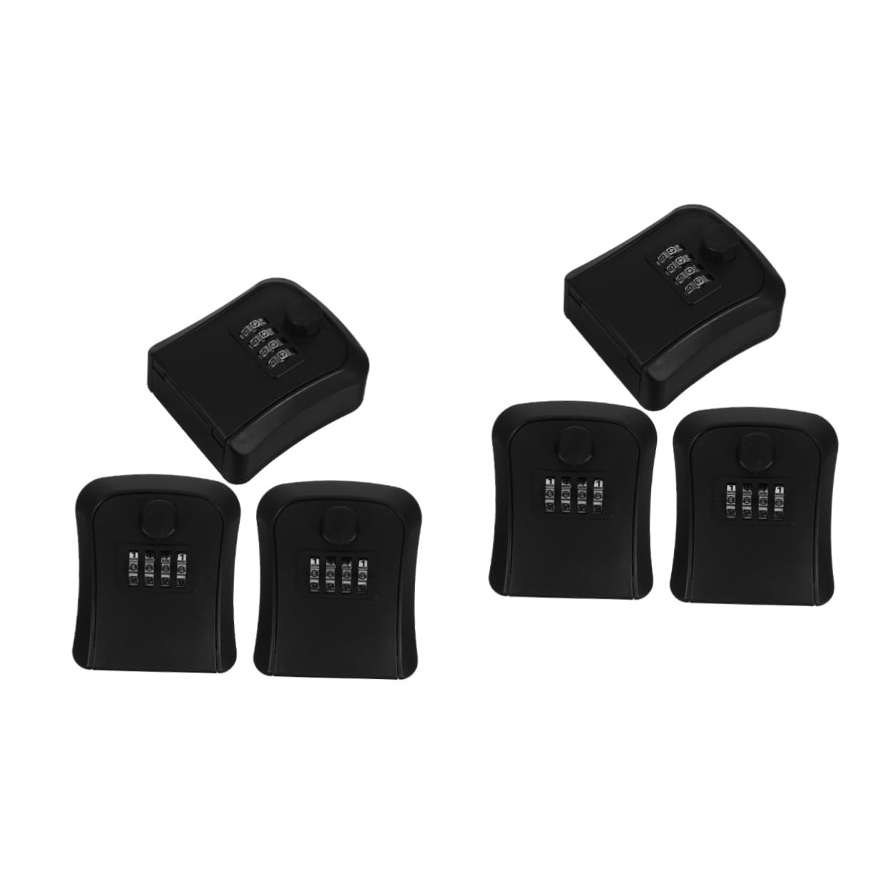 Operitacx 2 Juegos Cuadro De Clave De Contraseña Cerradura De Combinación Candado Metro Caja De Seguridad con Código Caja De Seguridad Portátil Llavero para Exterior Abs Black 3 Piezas * 2