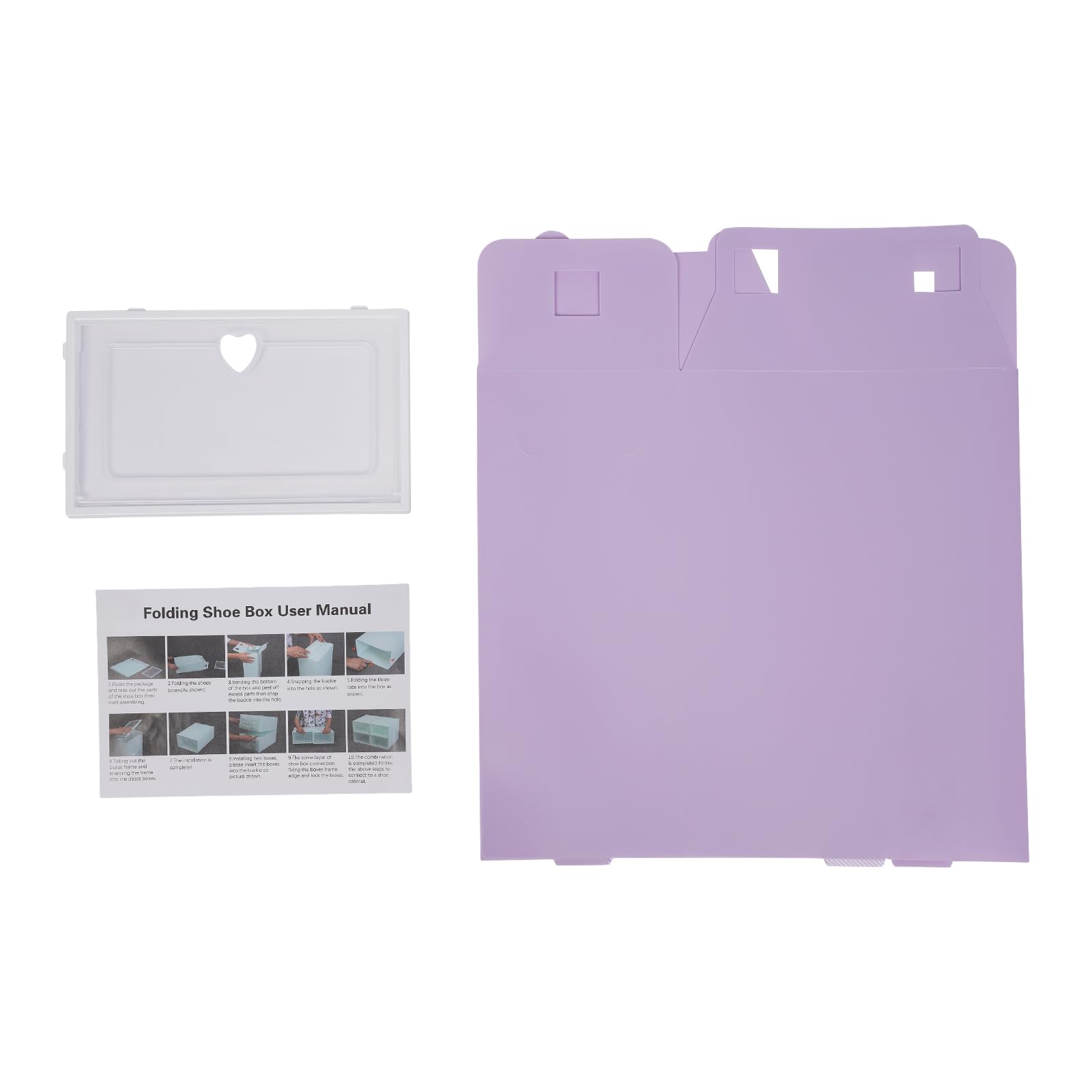 20 scatole per scarpe, impilabili, pieghevoli, in plastica, trasparente, con coperchio, per uomo/donna, 23 x 33 x 14 cm (rosso porpora)