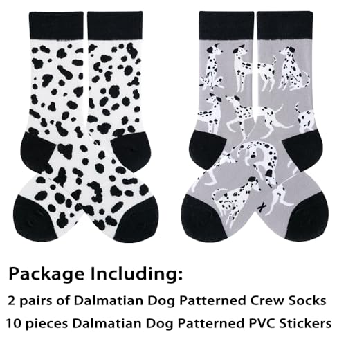 Image of 2 Pairs Cartoon Animal Crew Socks Fun Cotton Mid Calf Socks for Women