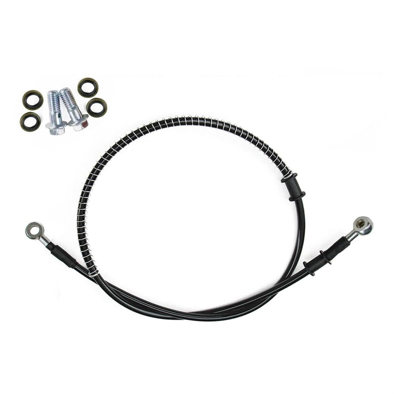 Ksxzw One Color Motorbike Part 400Mm/40Cm-2300Mm/230Cm M8 28°-28° Motorcycle Braided Steel Hydraulic Brake Line Clutch Oil Hose Tube Pipe(700Mm)