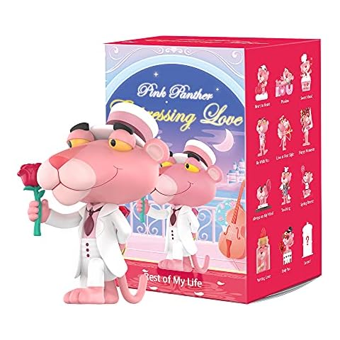pop mart Pink Panther Expressing Love Series Exclusive Action Figure Box Toy Popular Collectible Art Toy Cute Figure Creative Gift, for Christmas Birthday Party Holiday Cover