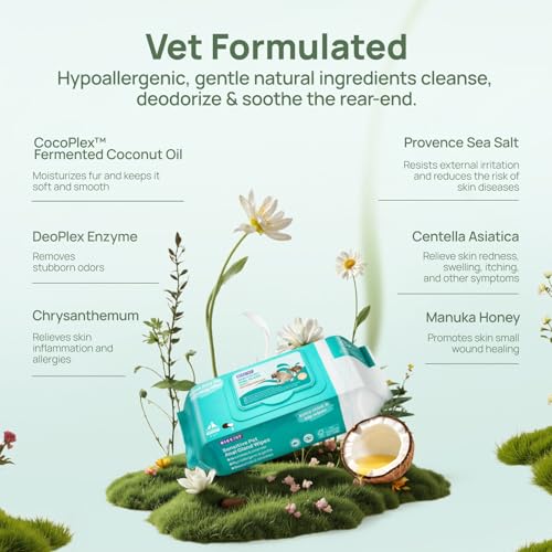 image for HICC PET Wipes for Dogs & Cats, Vet Recommended Cleaning Deodorizing &