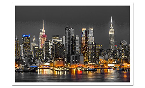 ArtsyCanvas New York Touch of Color Skyline 36x24 Matte Poster Paper Wall Art