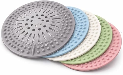 Paquete de 5 tapones de silicona multiusos para desagüe de ducha I para drenaje de ducha para baño, cocina y bañera, tapón de drenaje