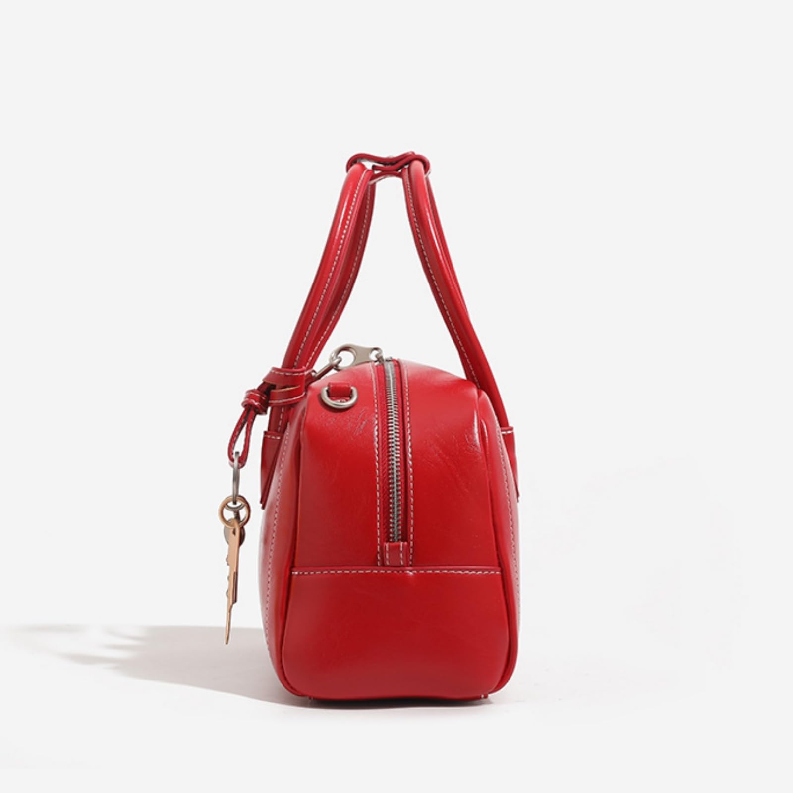 Borsa Donna Donne Boston Borsa, Pu Crossbody A Spalla con Maniglia Superiore per Nozze Festa Lavoro Shopping Viaggio Incontri-Red