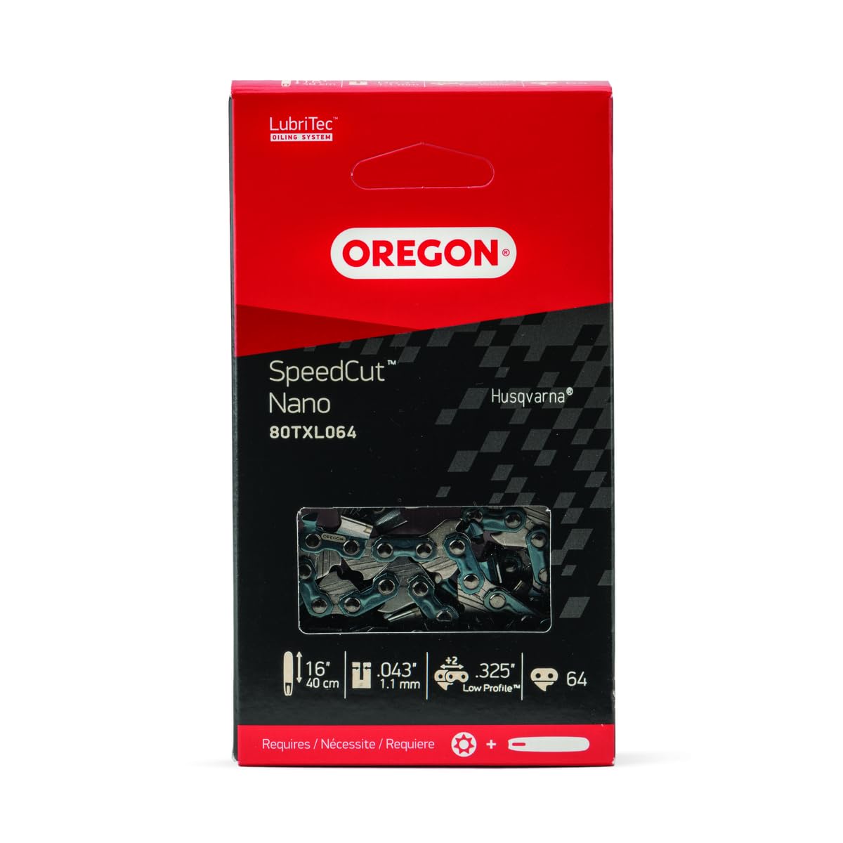 Oregon 80Txl064g Speedcut Nano .325" Pitch .043" Gauge, 16" Chainsaw Chain 64 Drive Links