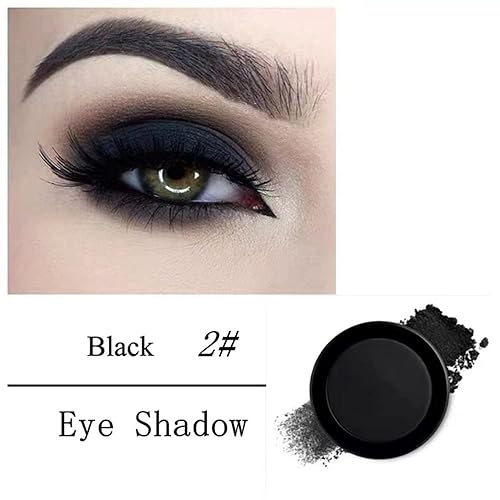 Miniatura 2 de Mysense Sombra de ojos negra mate sola,Sombra de ojos de polvo fino prensado,Maquillaje de ojo negro de larga duración de alto pigmento para día y