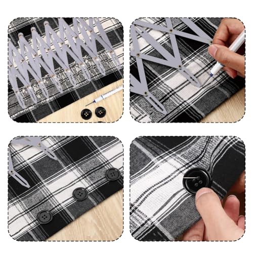 Medidor de costura expansível, ferramenta de costura de botão, divisor de espaço igual, guia de botã