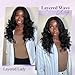 quickwig Body Wave Wig Black Long Layered Wigs for Women Loose Wavy Wig 20 Inch Middle Part Yaki Synthetic Wig Glueless Lace Part Hair Wigs for Daily Party Use