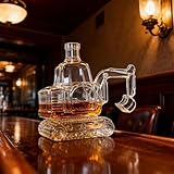 Bottiglia di vino da whisky a forma di escavatore 3D, bottiglia decanter da 300 ml, intagliata a mano, vuota, caraffa per liquori, caraffa in vetro, regalo per casa, bar, ufficio, per uomini, papà