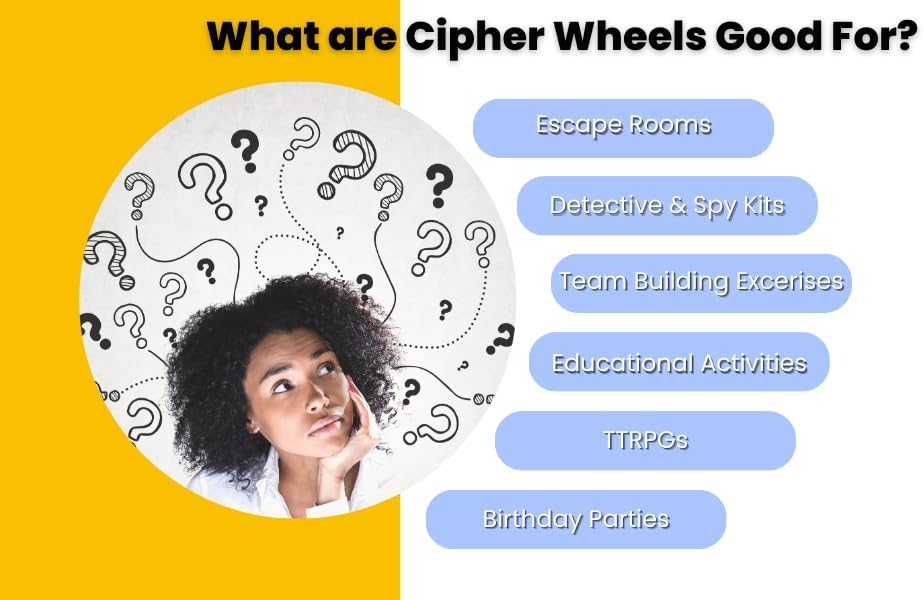 Miniatura 9 de Creative Escape Rooms The Secret Decoder Ring Bundle - Dos ruedas de cifrado