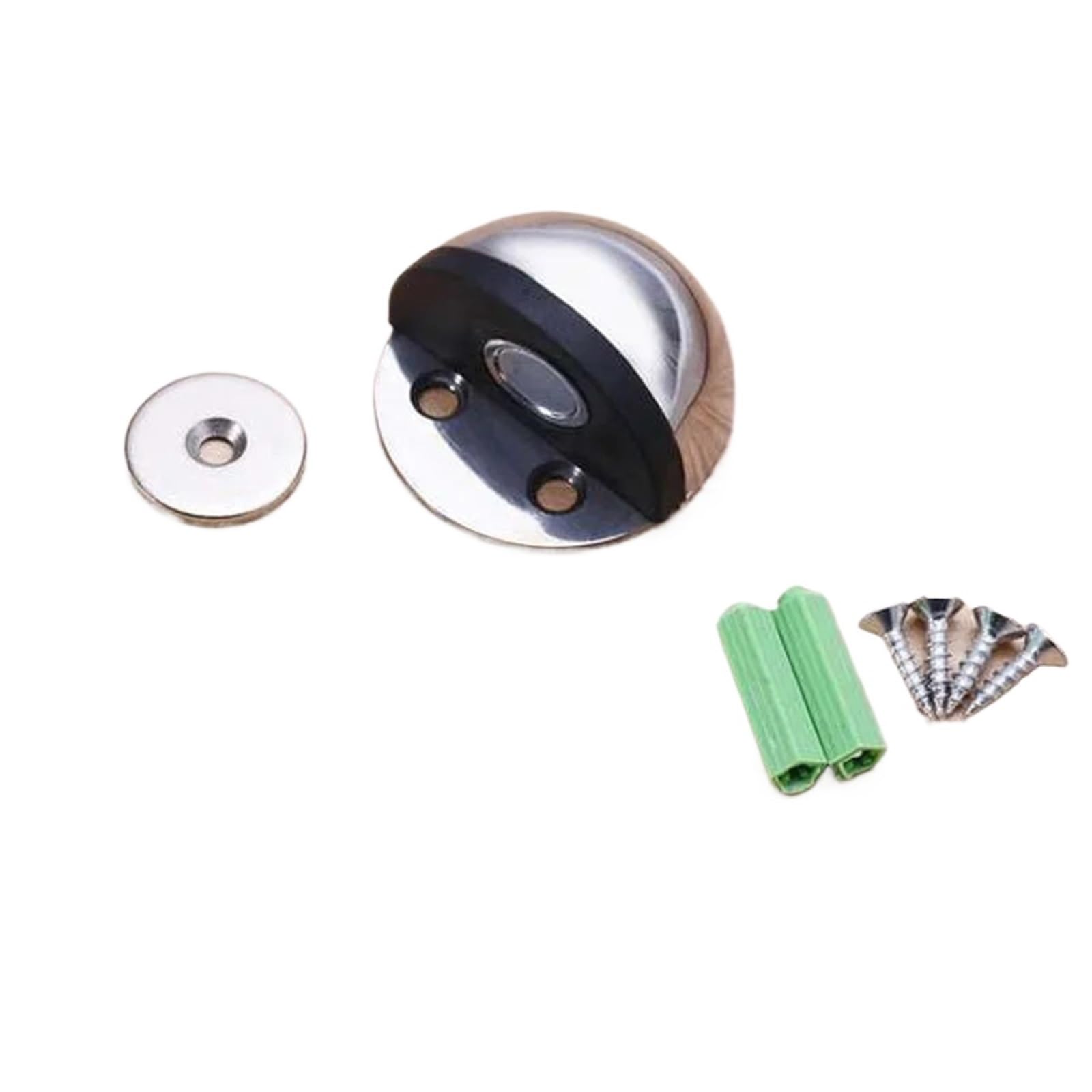 Door Stop Stainless Steel Dual Door Stopper Nail-Free Catch Wall Protector Bumper Wedge Stop Floor Holder of(Color2)