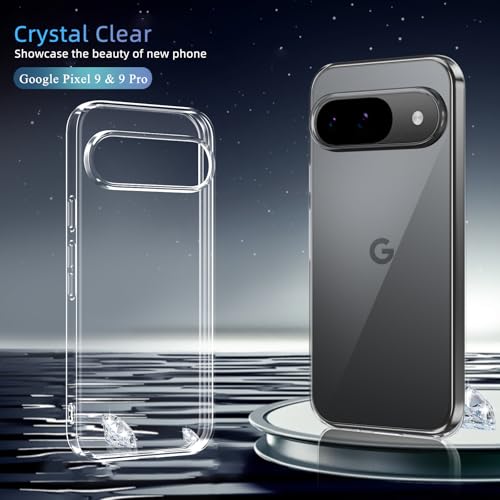 Image of X-level Clear Case for Google Pixel 9 / Pixel 9 Pro, Non-Yellowing Soft TPU Ultra-Thin Phone Cover, Anti-Slip Scratch Resistant, Slim Fit Silky Touch Shockproof Phone Cases for Pixel 9 Pro, Clear