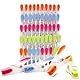 SOHFA Wäscheklammern bunt - 50er Set Wäscheklammer | Klammern aus stabilem Kunststoff mit Soft-Grip Bereich | Plastik Peg für Wäscheleine, Wäschespinne oder Wäscheständer | Wäscheklammern Plastik