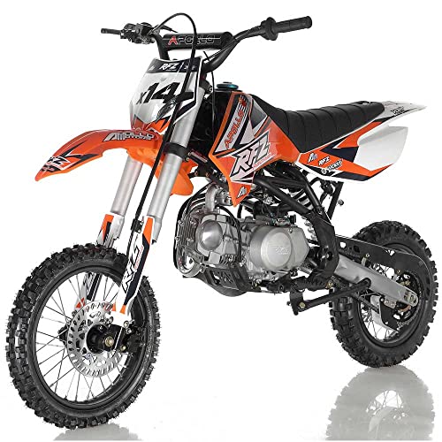 HHH Apollo DB-X15 125cc Dirt Bike 14 inch Wheels Twin Spar high Strength with 4 Speed Manual Transmission (Black)