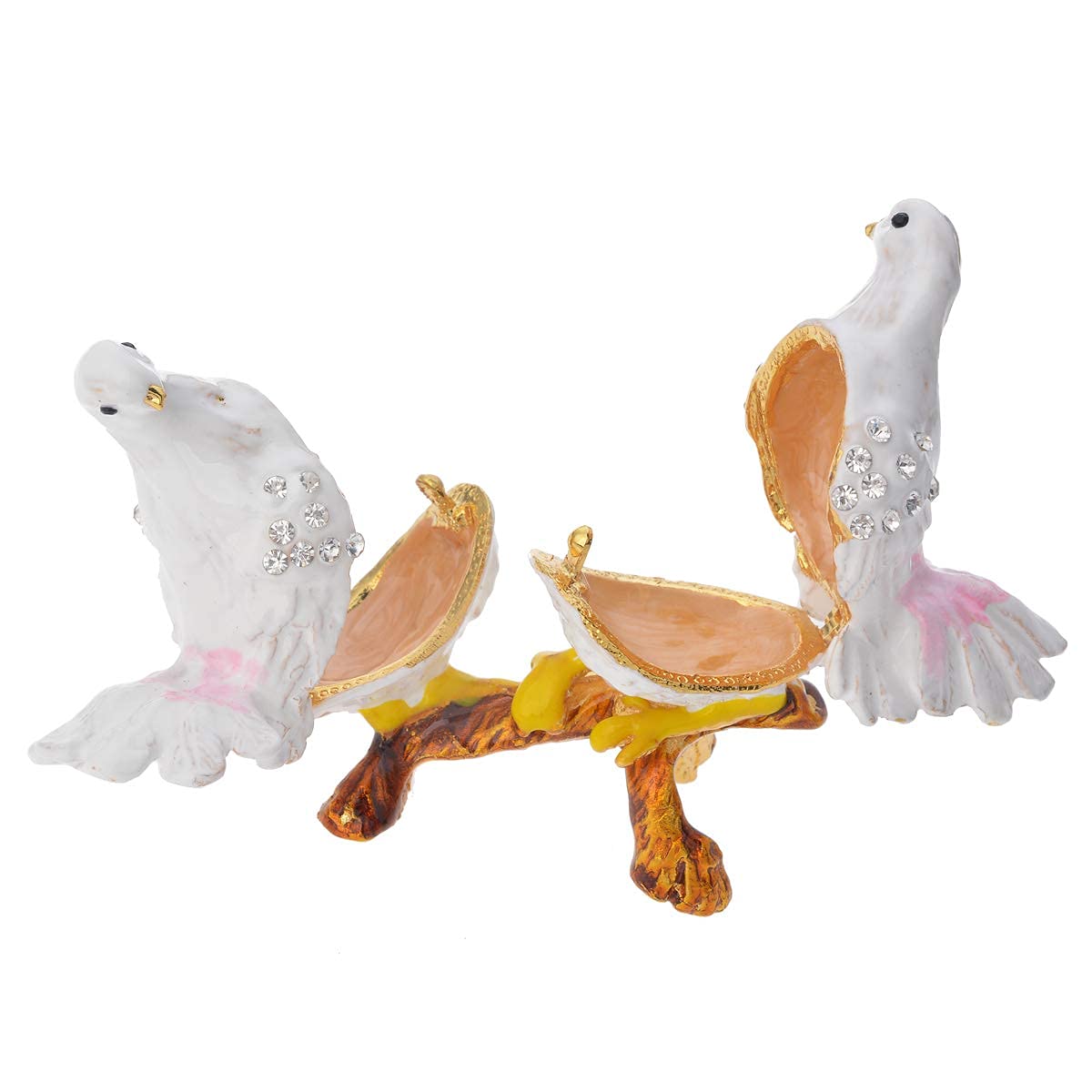 入れ物　器　置物 Amazon｜FZJ ダブルダブ 置物 ハト ホームデコレーション 鳥 木の小物