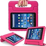 AVAWO Kids Case for Fire 7 2017 - Light Weight Shock Proof Handle Kid-Proof Case for Fire 7 inch Display Tablet (2015 & 2017 Release), Magenta/Rose