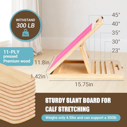 Tabla inclinada de madera para estiramiento de pantorrillas miniatura 5