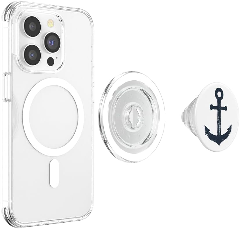 Grungy Vintage Distressed Ships Boat Anchor on White PopSockets PopGrip: Swappable Grip for Phones & Tablets PopSockets MagSafe PopGrip for iPhone