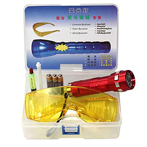 zhaoying Auto aire acondicionado linterna detector de fugas herramienta coche AC prueba de fugas linterna UV gafas de protección Cover