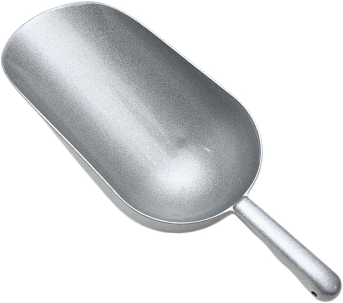 1pc Zinc Alloy Multipurpose Food Scoop Kitchen Gadget for Ice Rice Candy Flour Nuts Silver Shovel Comfortable Handle for Home Use