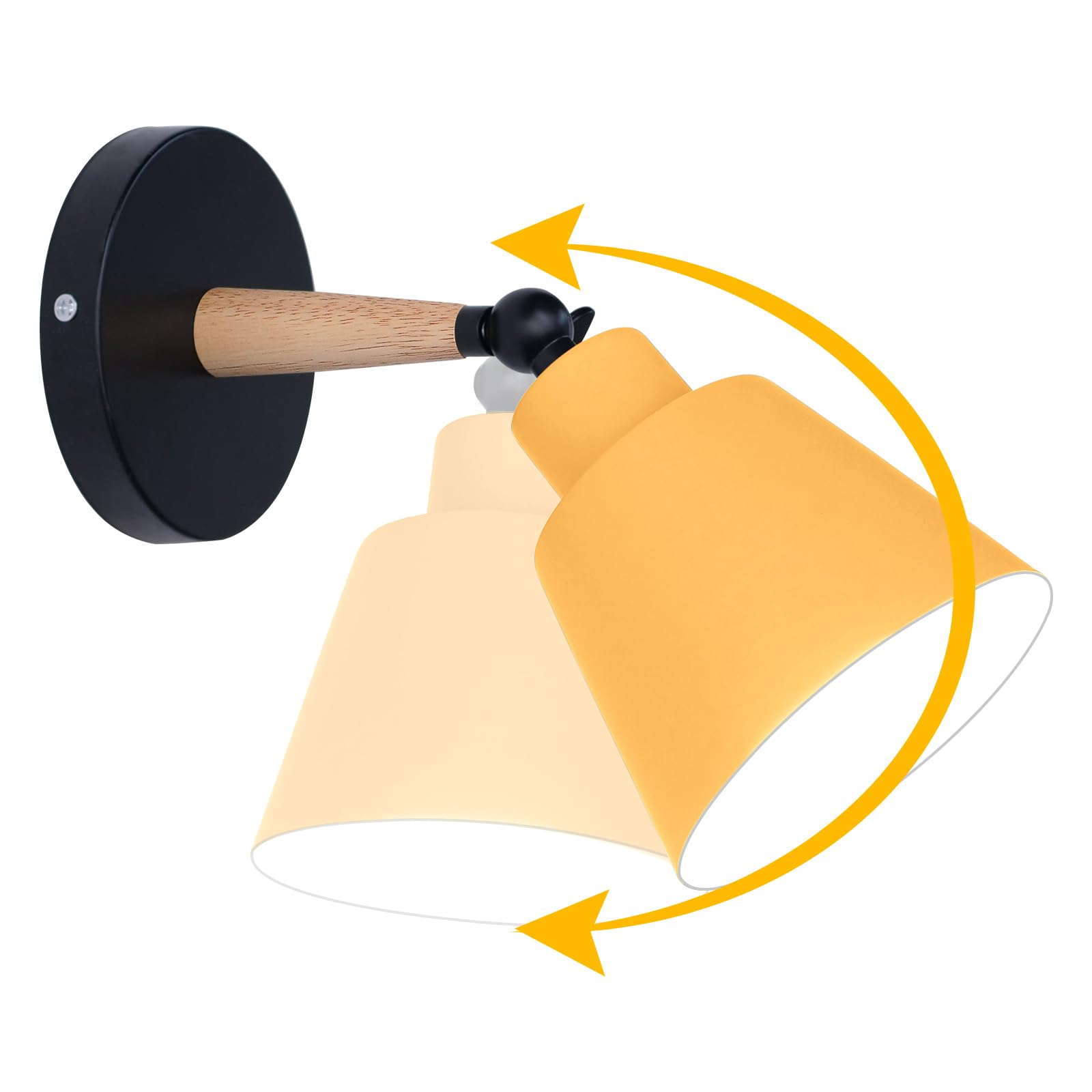 Shenmoyl Wall Sconce Light Fixture 1 Light Nordic Yellow Macaron Wall Lamp Colorful Modern Wall Light for Bedroom, Study, Attic