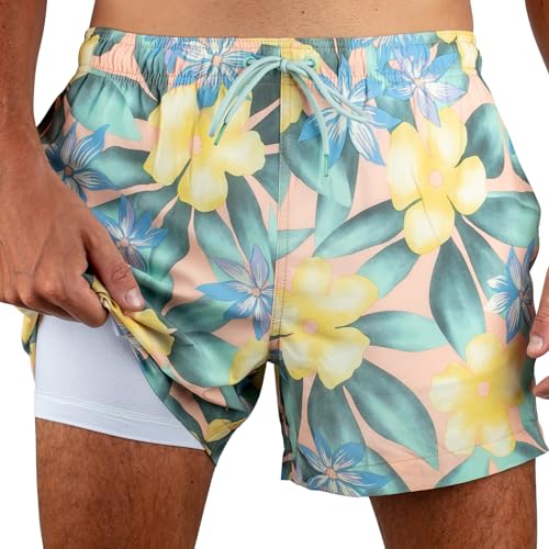 Kanu Surf 5” Adventure Men’s Swim Trunks – UPF 50+ Quick-Dry Bathing Suit Shorts with Pockets & Compression Liner (X-Large)