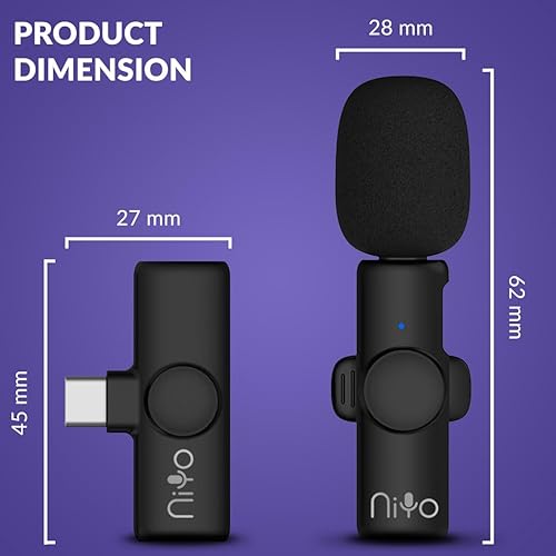 Miniatura 5 de Micrófono de solapa USB-C NiYo calidad de audio de élite para creadores de contenido, podcasters y entusiastas de la tecnología, grabación de video,