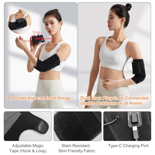 Support de bras chauffant électrique USB noir extensible unisexe hiver