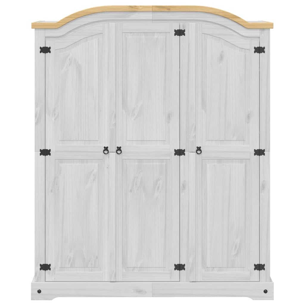 vidaXL Kleiderschrank Corona Weiß 151,5x52x186 cm Massivholz Kiefer