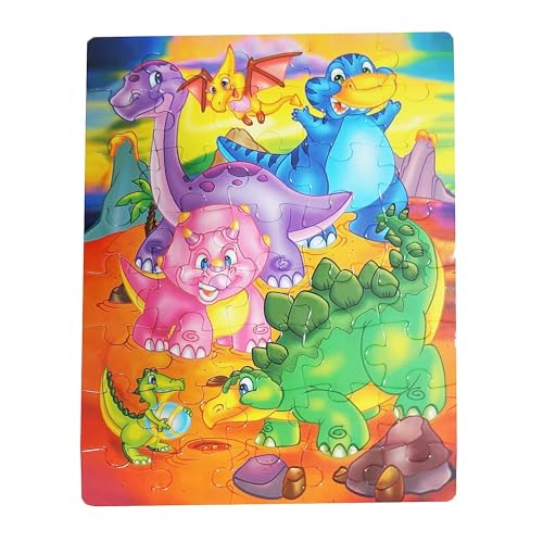 Image of MUREN Dinosaurs Jigsaw Puzzle Game for Kids- Age of 5-12 Years Old- Educational and Fun Children Game-Child Learning & Creativity Game Fun Child Play (40 Pieces-Multicolor)