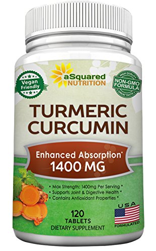 Turmeric Curcumin 1400Mg Supplement - 120 Tablets - 100% Natural Tumeric Root Powder & Black Pepper Extract Formula, Pure Joint Support Veggie Pills, Antioxidant Supplement #TOP25