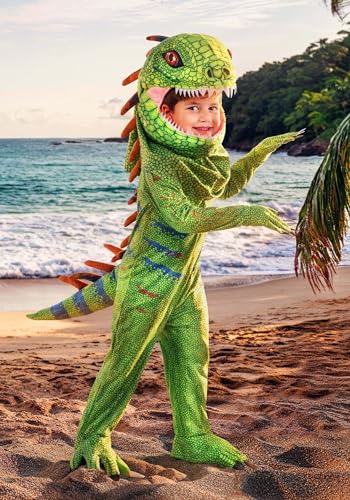 Disfraz Infantil de Iguana Verde con Mono y Cabeza miniatura 2