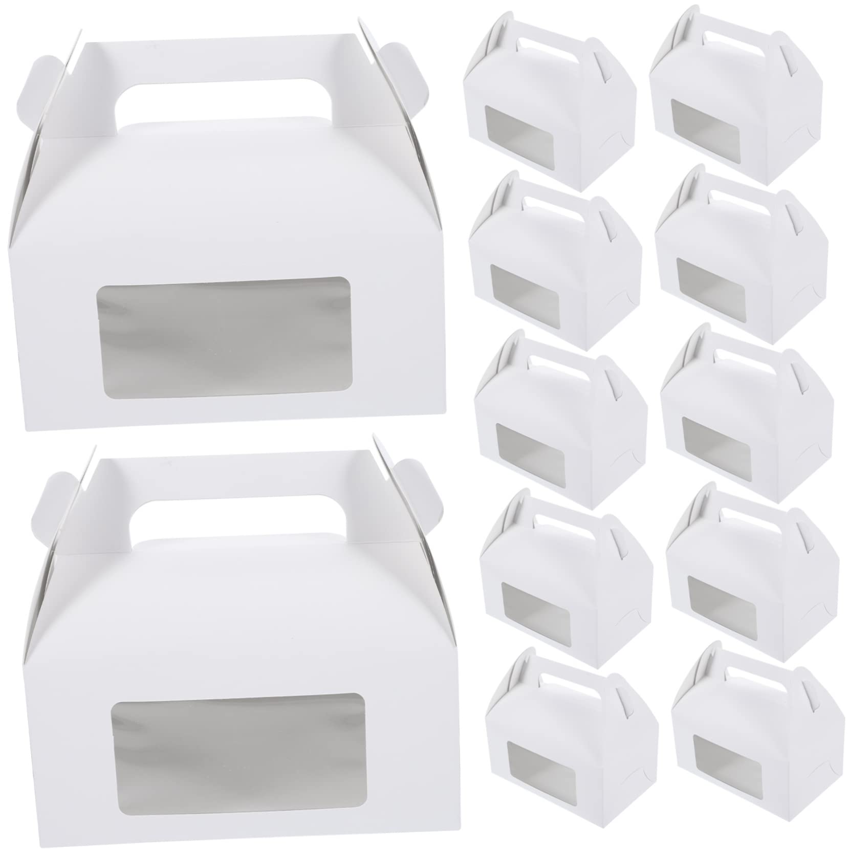 FRCOLOR 30pezzi Scatole Per Dolci Con Finestra Confezione Da Gable Boxes Bianco Per Feste e Compleanni Per Torte Biscotti e Dessert Per Regali e Confezioni Di Dolci