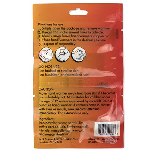 100 Bulk Hand Warmers for 8-10 Hours of Natural Heat | Homeless Care Package Supplies, Animal Shelters, Donation | Disposable Hand Warmers 100 Pack