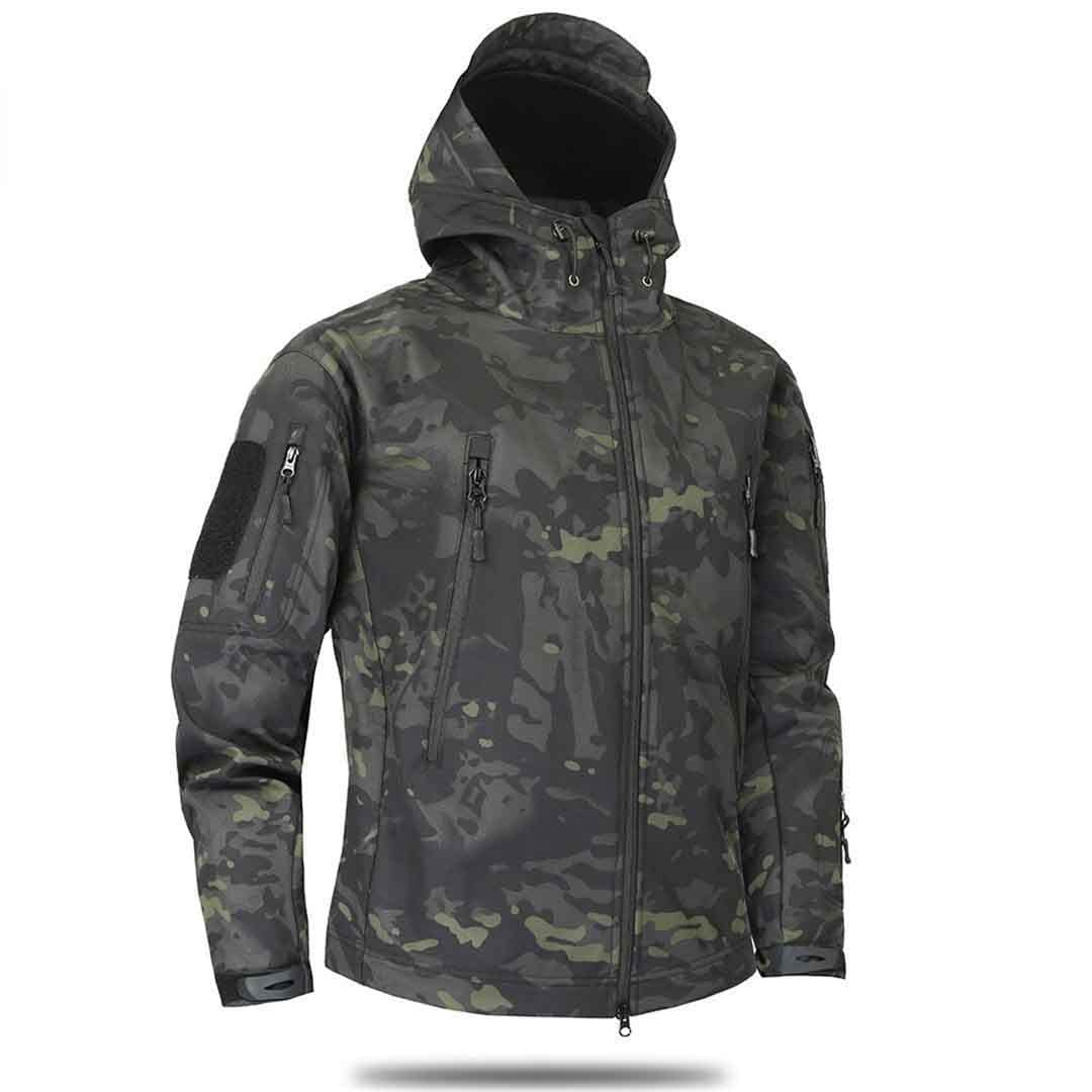 Suwequest Autumn Camo1 - Chaqueta de forro polar para hombre, cortavientos táctica Camo1