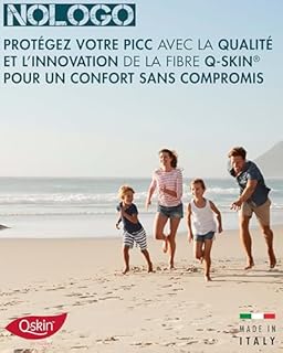 NOLOGO Manchon PICC Line Antibactérien 2pcs – Protection Bras Respirante pour Capteur Glycémie et Tatouage, Manchon Compression Bras en Microfibre – Made in Italy