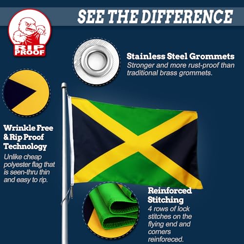 Drapeau de la Jamaïque indéchirable et durable double face Anley