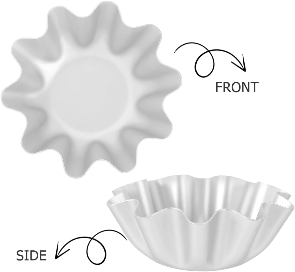 KICHOUSE 6Pcs Egg Tart Molds 3.03In Aluminum Tartlet Baking Pans with Removable Bottom Non-Stick Cake Cupcake Pudding Dessert Bakeware for Home Kitchen Restaurant