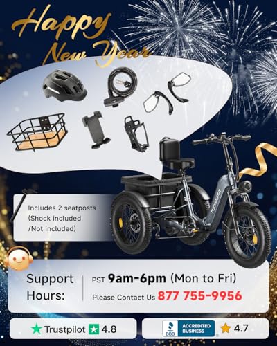 PUCKIPUPPY Dual Battery Electric Tricycle with 110-Mile High